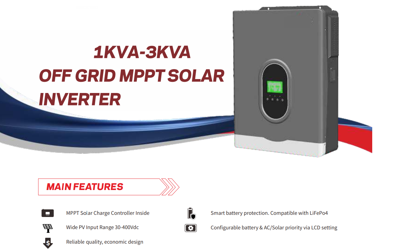 1KW 3KW Off Grid MPPT Solar Inverter MJK Power China PV Module Solar